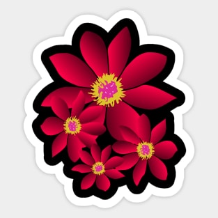 Pink flowering flower, flowery, floral pattern bloom Sticker